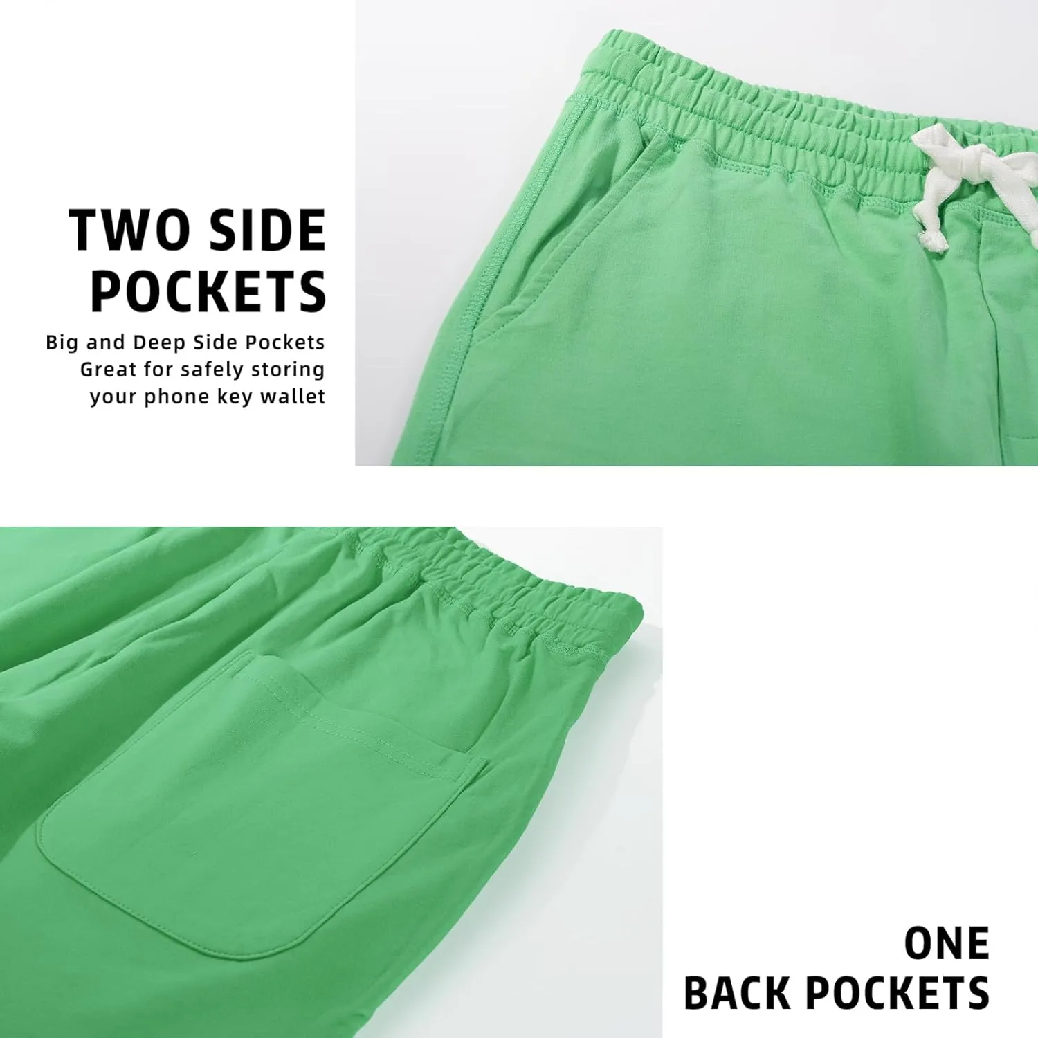 AMY COULEE Men's Casual Shorts 8" Cotton Athletic Workout Lounge Sweat Shorts with Pockets