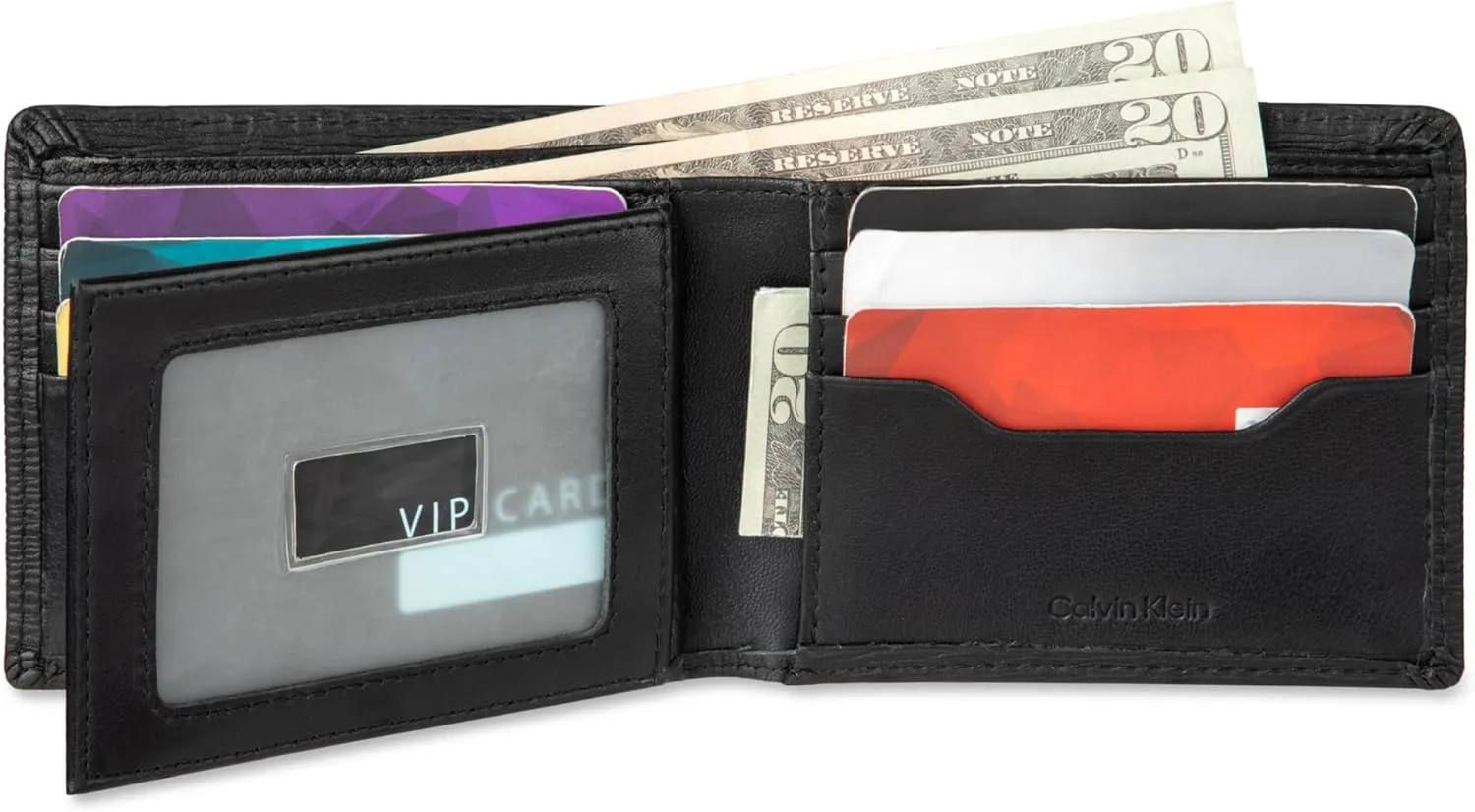 Calvin Klein Men's RFID Leather Minimalist Bifold Wallet