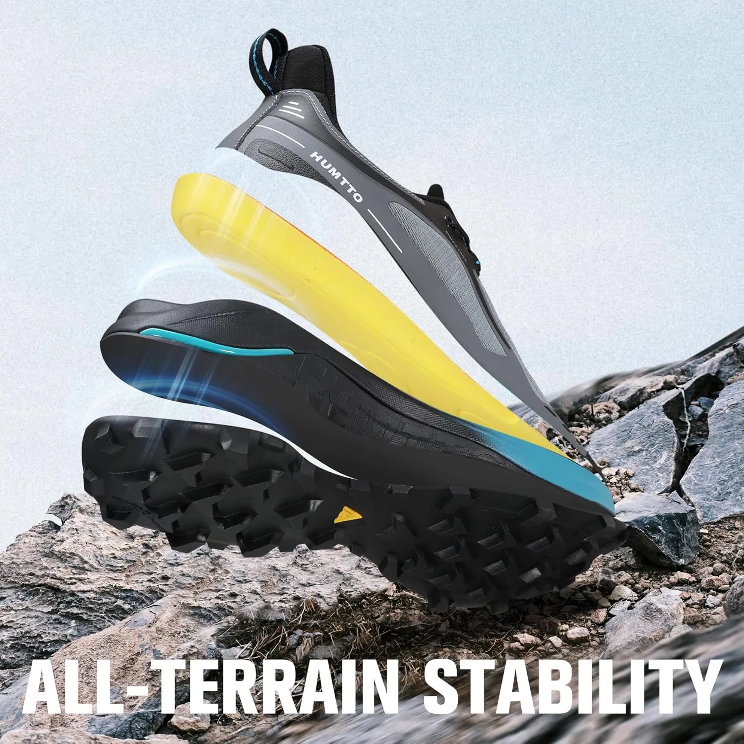 HUMTTO Men's Trail Running Shoes Quick Laces Cross Training Shoes Comfortable Breathable Anti Slip Walking Outdoors Athletic Sneakers