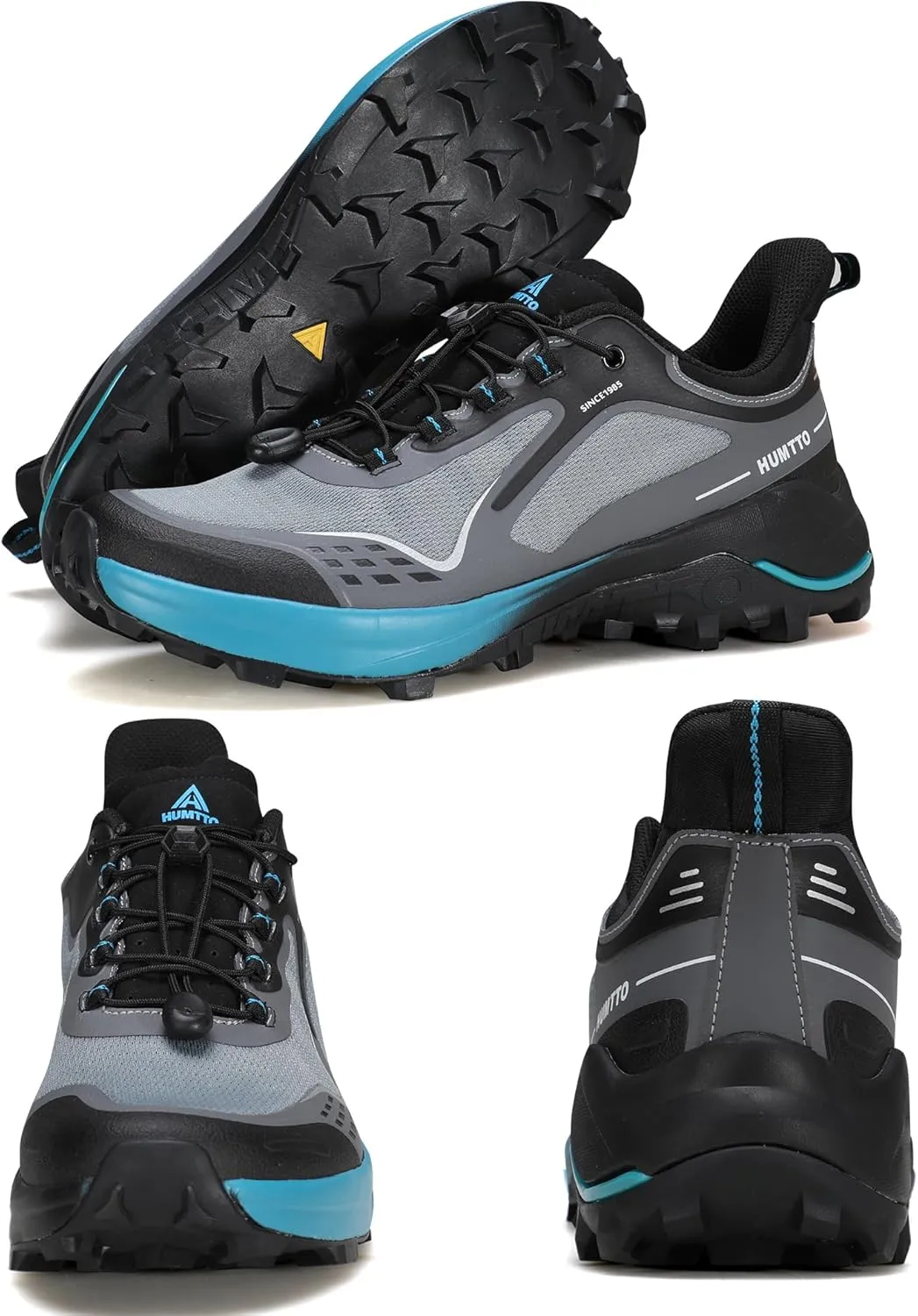 HUMTTO Men's Trail Running Shoes Quick Laces Cross Training Shoes Comfortable Breathable Anti Slip Walking Outdoors Athletic Sneakers