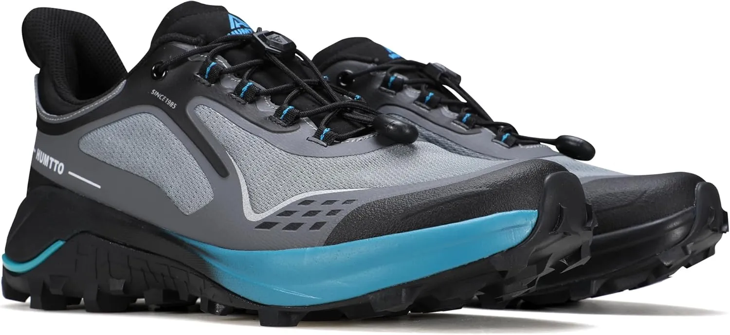 HUMTTO Men's Trail Running Shoes Quick Laces Cross Training Shoes Comfortable Breathable Anti Slip Walking Outdoors Athletic Sneakers
