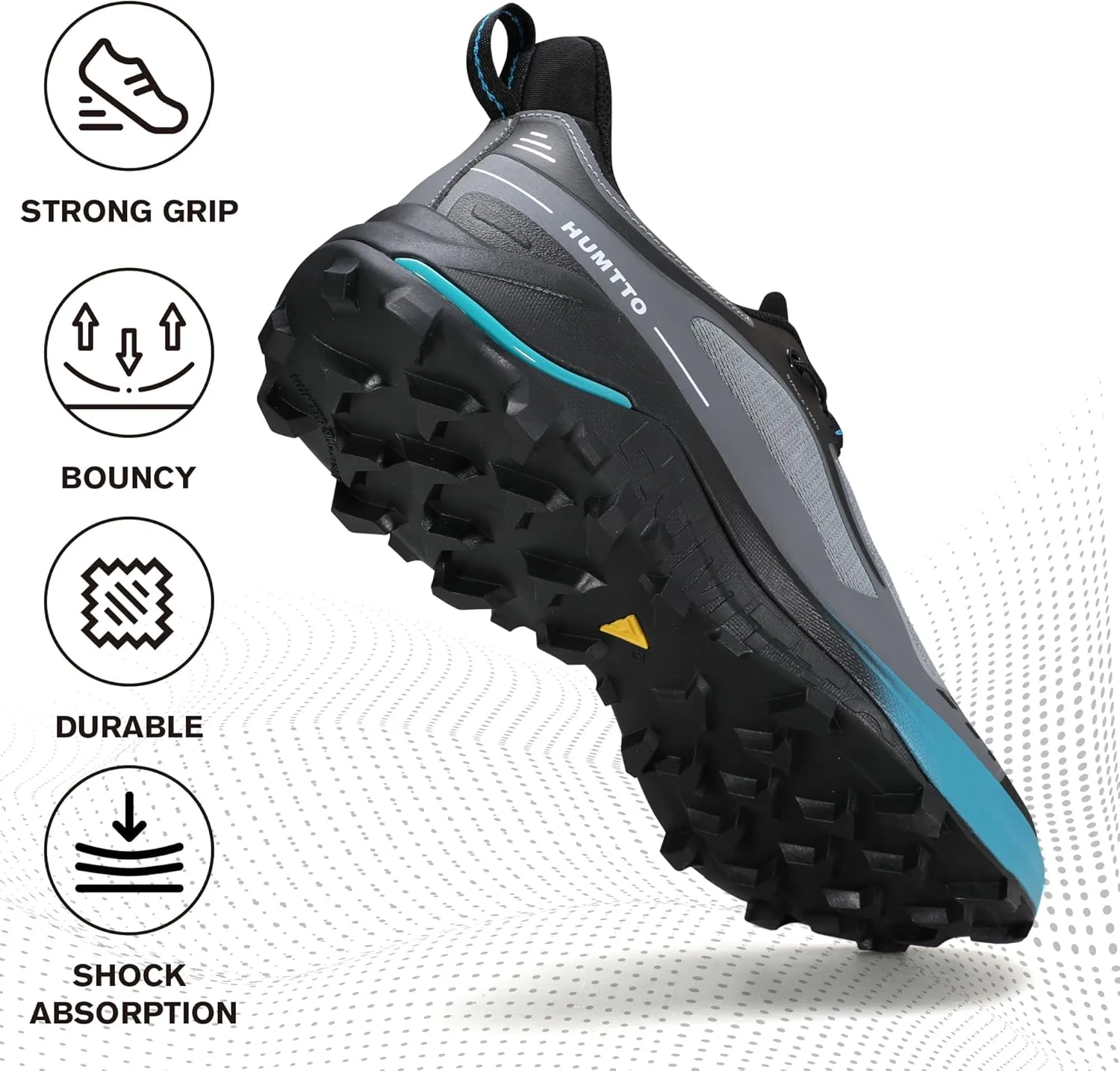 HUMTTO Men's Trail Running Shoes Quick Laces Cross Training Shoes Comfortable Breathable Anti Slip Walking Outdoors Athletic Sneakers