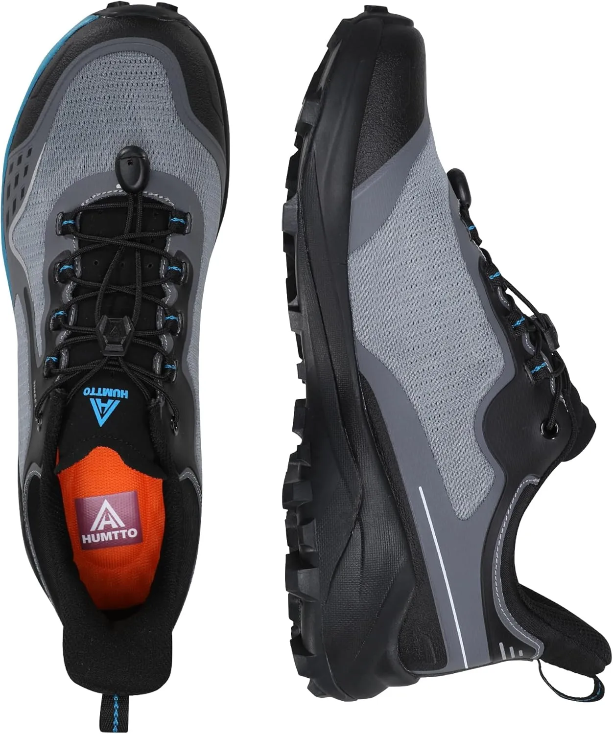 HUMTTO Men's Trail Running Shoes Quick Laces Cross Training Shoes Comfortable Breathable Anti Slip Walking Outdoors Athletic Sneakers