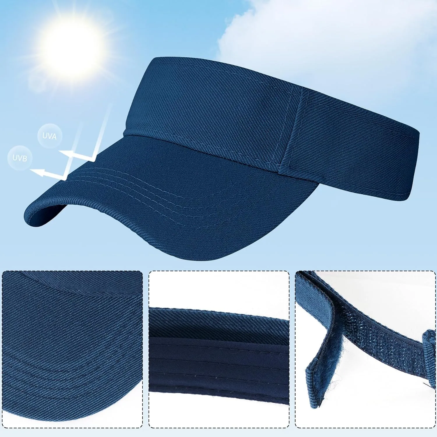 Marrywindix 5 Pieces Sport Wear Athletic Visor Sun Sports Visor Hat Visor Adjustable Cap for Women and Men (One Size)