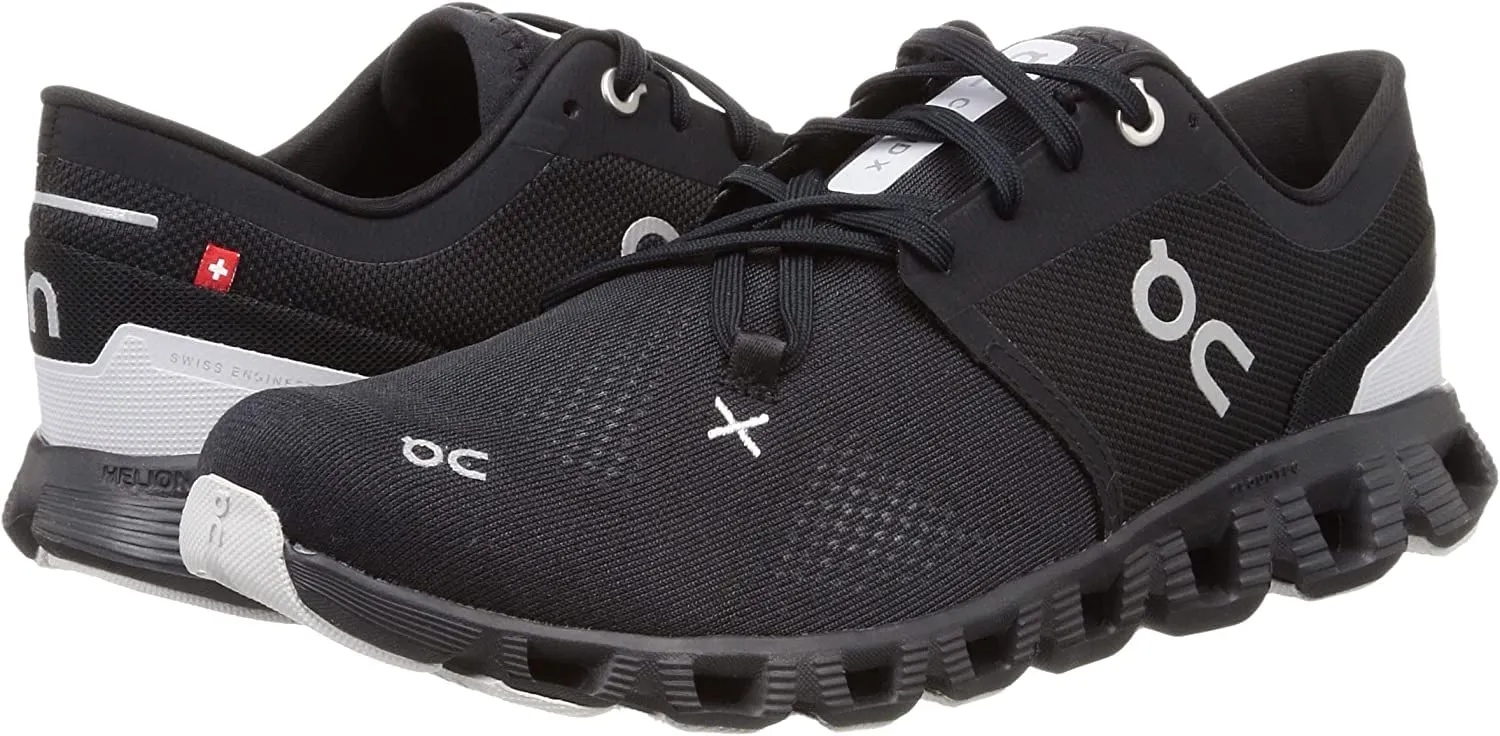 On Men's Cloud X 3 Sneakers, Black, 10.5 Medium US