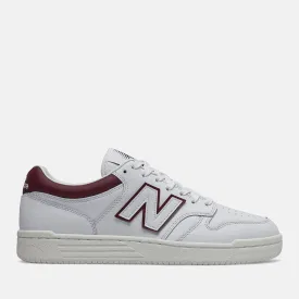 Scarpe Unisex NEW BALANCE Sneakers 480 in Pelle colore White e Burgundy