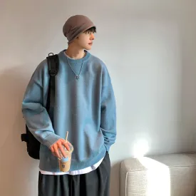 Wiaofellas   -  Mens Solid Harajuku Warm Knitted Sweaters Pullover Men Vintage 15 Colors Winter Sweater Male Japanese Wool Sweater